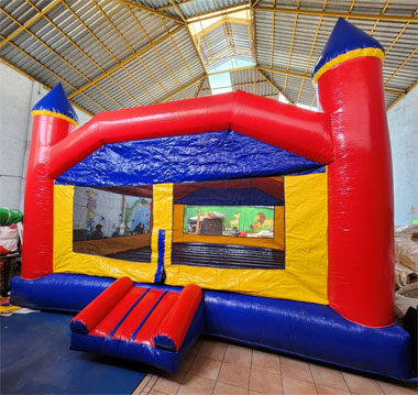 inflable castillo con red